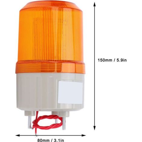 Feu D Avertissement BERM - LED 360 Degres - Pour Chantier Et Lieux Industriels - 220 VAC - 5 W - ABS - 150 X 80 Mm - 1 Unite (1/4)