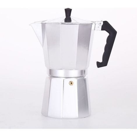 Moka-Kaffeemaschine mit einem Fassungsvermögen von 12 Tassen, Gehäuse aus Aluminium, klassische Espressomaschine für Zuhause, geeignet für den Gebrauch zu Hause und beim Camping.