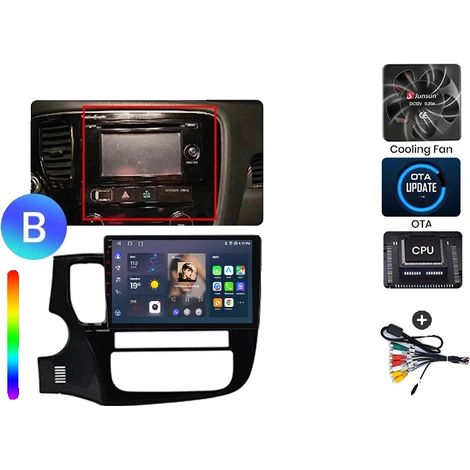 Radio para coche, soporte multimedia, sistema de navegación, compatible con Mitsubishi Outlander 3 2012-2018, V1 Plus (6GB-128GB) - B (1/2)