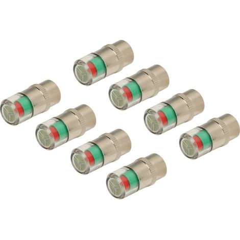 Set mit 8 Reifendruckkappen 35 PSI (2,4 bar) mit TPMS-Druckanzeige und 3-farbigen Kontrollleuchten. (1/5)