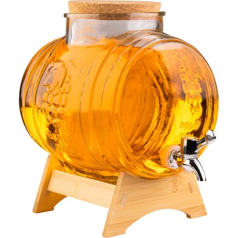 Barile di vetro con rubinetto, fusto da 5 litri, caraffa per whisky e acqua