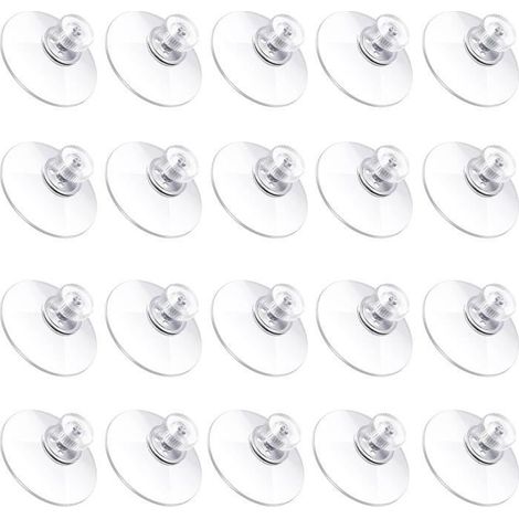 20PCS Ventouses avec Filetage en PVC, Crochets pour Suspension dans Salle de Bain, Cuisine, Fenêtre, Camping, Diamètre 30mm (1/4)