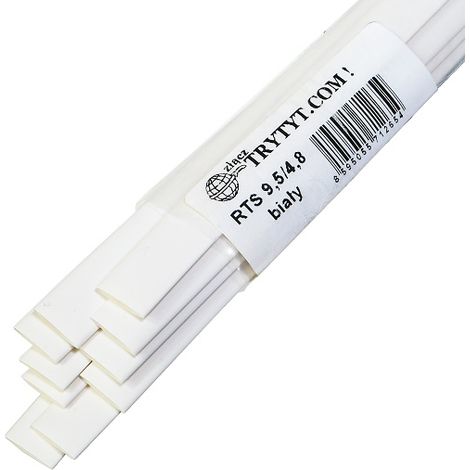 10x gaine thermorétractable RTS 9,5/4,8, blanche