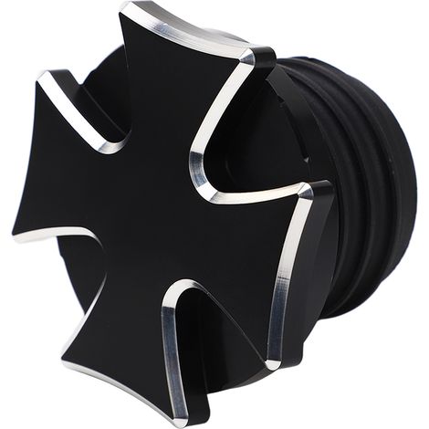 Bouchon d'essence moto en aluminium CNC, réservoir de carburant ventilé décoratif, pièce de rechange pour Touring, noir (1/5)