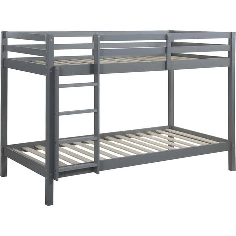 Letto a castello 2 x 90 x 190 cm Pino massello Grigio - ANICET II (1/5)