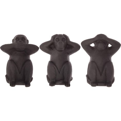 Set di 3 scimmie della saggezza H.23cm in resina - Atmosphera créateur d'intérieur