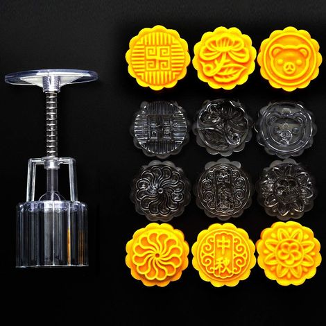Moule à gâteau de lune, presse à biscuits en forme de fleur, lot de 1 presse à gâteau manuelle, moule à gâteau de lune, moule à biscuits, outils de d (1/5)