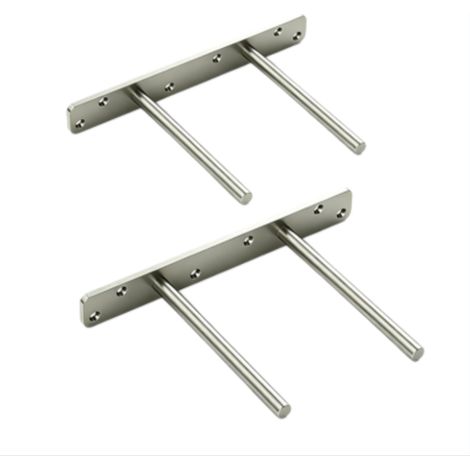 2pcs Tablette Equerres Etageres Dissimulé,Supports D'étagère Flottant Invisible,Étagère Mural,Etagere échafaudage Diamètre 10mm (Double T-Shape,Argent