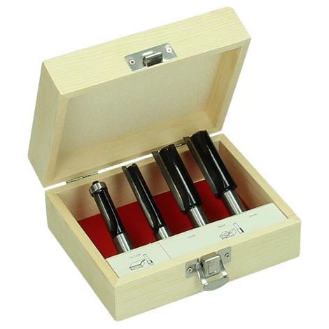 Hikoki – Coffret de fraises pour défonceuse 711012 – 4 unités – Carbure de tungstène pour bois dur – Coupe nette sans éclat