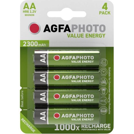 AgfaPhoto HR06 Batteria ricaricabile Stilo (AA) NiMH 2300 mAh 1.2 V 4 pz.