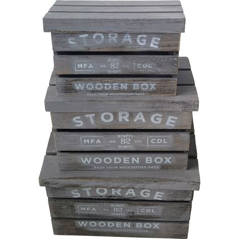 CLARA - set di 3 cassette in legno