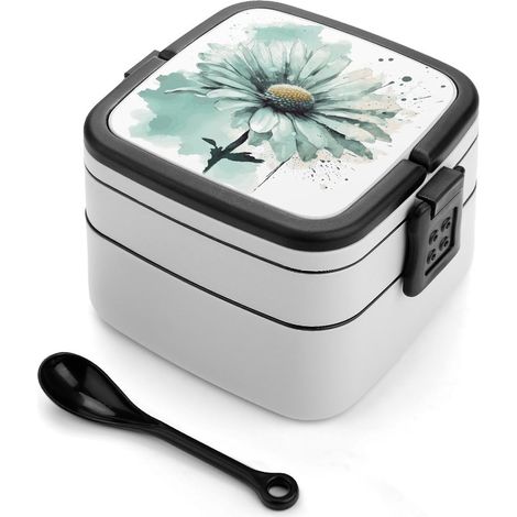 Boîte à bento empilable pour adultes, ornée d'un motif marguerite (1/5)