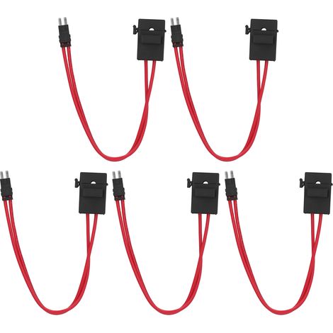 Lot de 5 porte-fusibles pour voiture, mini rallonge de câble robuste pour véhicule ATM 20A 16AWG avec 5 fusibles, ACM, pieds longs de 9,1 mm