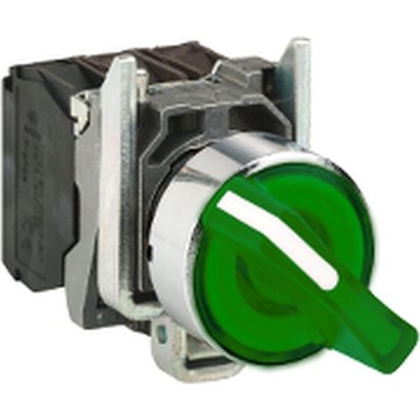 Lámpara LED SEL.LUM. 24V, color verde, NA+NC, ideal para señalización.