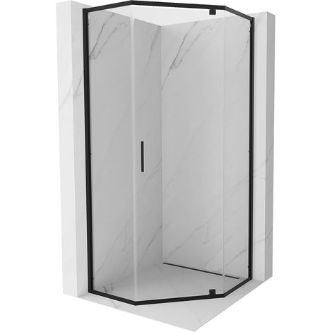 Mexen Exo Fünfeck-Duschkabine, schwenkbar, 80 x 80 cm, transparent, schwarz - 812-080-080-70-00 (1/5)