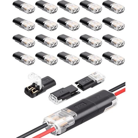 Connettore per cavo auto impermeabile a 2 pin - 20 pezzi Connettori a innesto rapido per 12V (1/5)