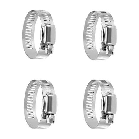 Rohrschellen, 4 Stück Edelstahl-Schlauchschellen, verstellbare Schraubschellen, 21-38 mm - (1/5)