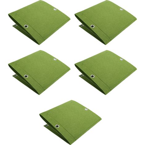 5 Sacs de Culture Muraux Biodégradables à 3 Poches pour Plantes - Accessoire Jardin Vert (1/5)