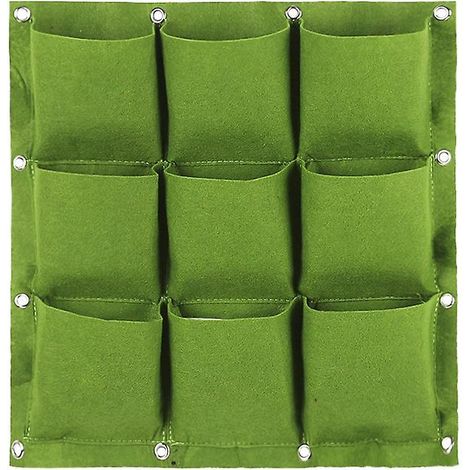Sacs de culture suspendus, 9 poches, jardinière murale verticale, sac de culture mural pour jardinage extérieur et intérieur (1/5)