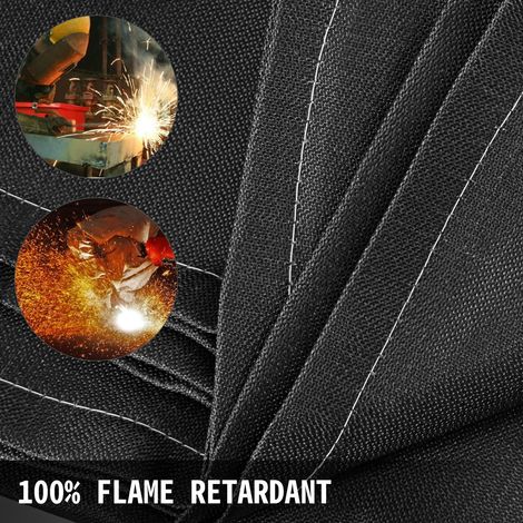 Couverture en fibre de verre de soudure 6 x 10 PI Ignifugation soudure Bouclier de sécurité pour gas station noire protéger contre les étincelles (1/5)