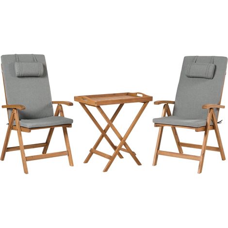 Bistro Set JAVA PREMIUIM Akazienholz Grau meliert