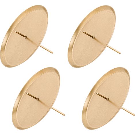 4er Set Kerzenpick mit Dorn - 10 cm - gold