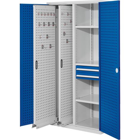 Kappes ®RasterPlan Vertikalschränke 1950x1000x600mm Modell 81 Lochplattentüren enzianblau