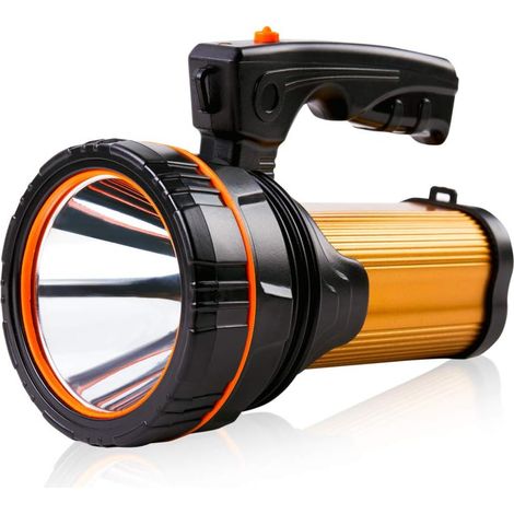 Lampe Torche Led Ultra Puissante USB C Rechargeable Grande batterie 10000mah,Lampe de Poche Longue Portée 800M Lumens élevés,Grosse Pile/Lanterne/Bretelle, pour la maison/plein air