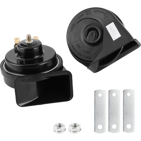 Paire de Klaxons Escargot 410/510Hz Sirène Haut/Bas Ton 110-125db Son Puissant Étanche pour Voiture 12V ATV UTV (1/5)