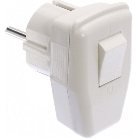 AS Schwabe 45035 Schutzkontakt-Winkelstecker Kunststoff mit Schalter 230 V Weiß IP20