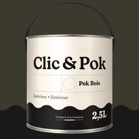 Peinture Bois Extérieur – POK BOIS - 2,5L - RAL 6006 - Olive gris- Résistante aux intempéries - Ne s'écaille pas