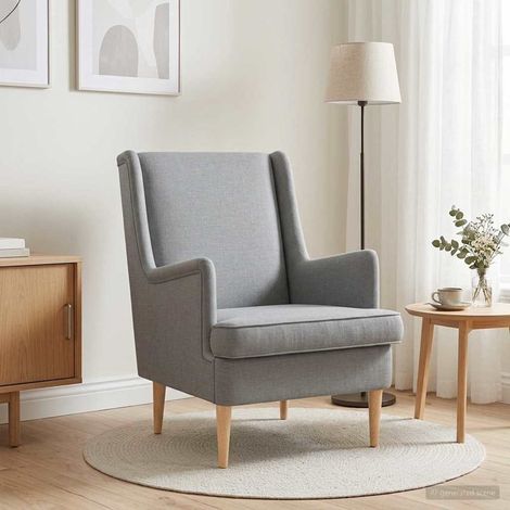 vidaXL Fauteuil Gris clair Tissu (1/5)