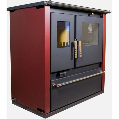 Cucina a Legna con Forno Verso CS Plus 7.7 kW Bordeaux – Uscita Destra (1/4)