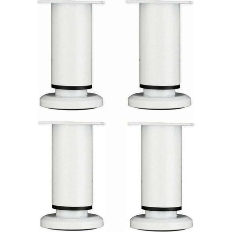 Pieces Adjustable Furniture Legs 12cm White Round Metal Table Leg for Sofa Cabinet Bed with Screws MUMU (1/4)