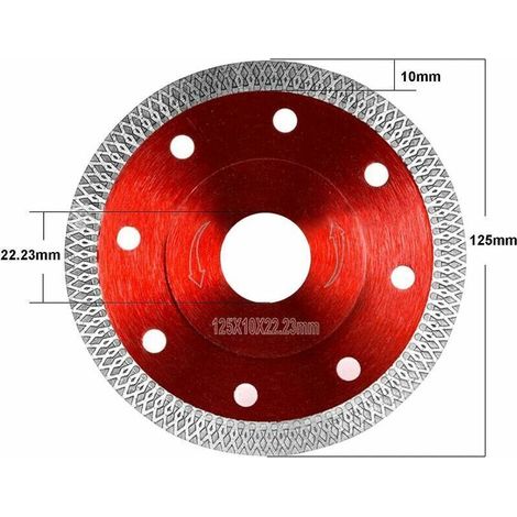 Ulisem Disque Diamant 125 Carrelage, Disque Diamant Fine Coupe Sèche, Disque à Tronçonner Diamanté Lame de Scie Circulaire pour Carrelage Granit Ceramique Marbre Carreaux Calcaire Bois (125mm)LO-Ron (1/4)