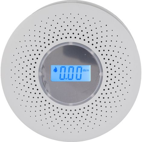 Détecteur de fumée et de monoxyde de carbone avec écran LCD haute sensibilité, alarme combinée de fumée et de monoxyde de carbone, alarme de détection de gaz domestique (1/5)