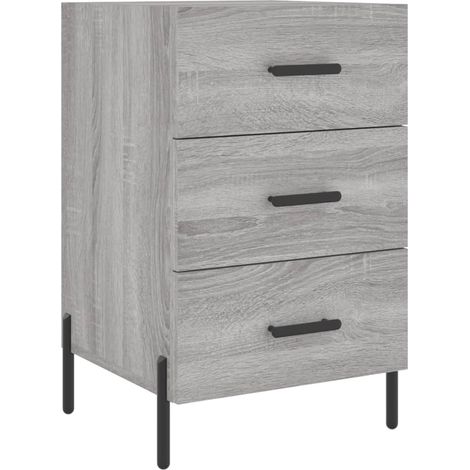 Maison Exclusive - Comodino Grigio Sonoma 40x40x66 cm in Legno Multistrato