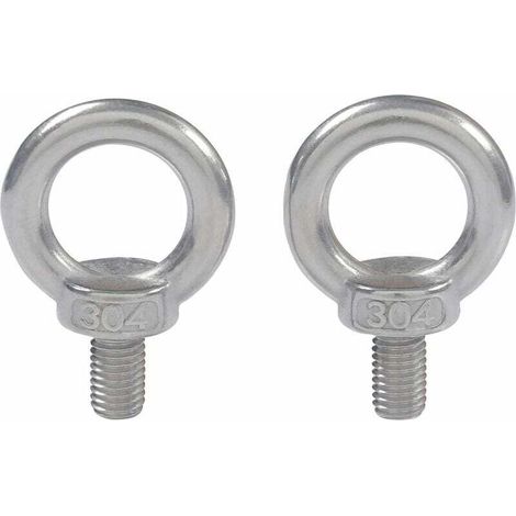 [NEVER USED] M6x11 304 Stainless Steel Male Thread Eye Lifting Ring Eye Bolt Eye Bolt Machinery Shoulder 10 Pcs