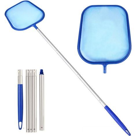 Épuisette de piscine télescopique 150cm avec mailles fines pour étang (1/5)