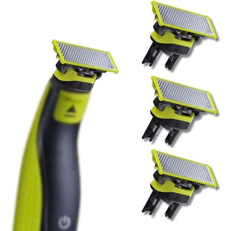 3 - Lame De Rechange - Rasoir Électrique - Compatible Oneblade - Acier Inoxydable - Pour Homme - Noir (1/5)