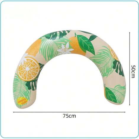 Bouée gonflable imprimée en forme de U, portable et à haute flottabilité.