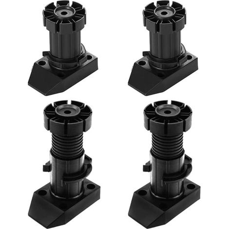 Lot de 4 pieds de meubles en plastique pour cuisine, pieds de table réglables en hauteur, pieds de meubles de rechange, pieds de meubles, pieds de réglage pour canapé-lit, armoire, canapé, chai (1/3)