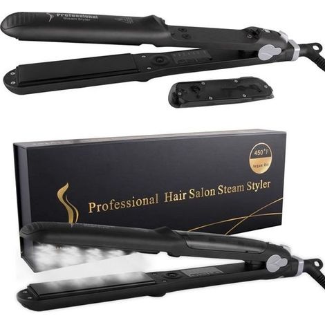 2018 Professionnel Argan Huile À Vapeur Lisseur Fer Plat Injection Peinture 450F Fers À Lisser Soins Des Cheveux Styling Outils (1/4)