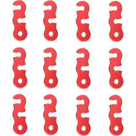 12Pcs Tendeur de Corde Tendeur Camping en Alliage d'Aluminium Crochet Ajusteur de Corde Durable Antidérapant pour Tente Bâche Randonnée Camping