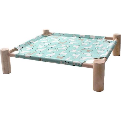 Wooden Raised Cat Bed - Dog Basket - Removable and Washable Hammock - for Rabbits, Kittens and Puppies (Style 2) (1/5)