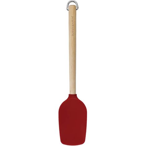KitchenAid Birchwood Spoon Spatula with Silicone Head Red