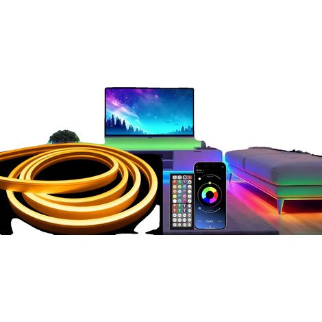 Bandes LED néon, design flexible, fonction de synchronisation musicale, 30m, RGB-b (1/2)