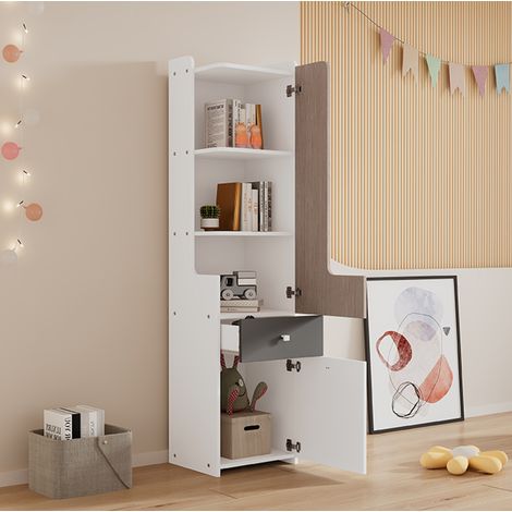 mobile scaffale 45x40x184 salvaspazio con cassetto MDF OKMYHOME (1/5)