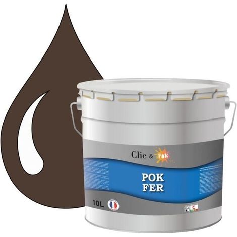 Peinture - POK - Glycérophtalique - 10L - Antirouille - Brun terre (1/4)