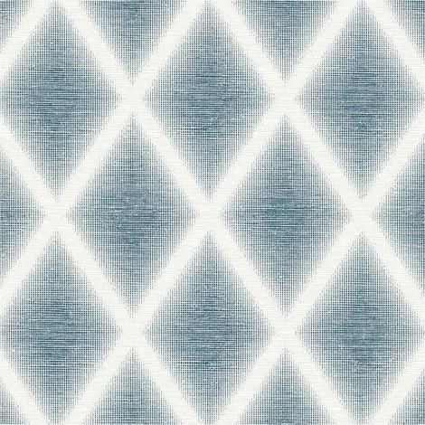 Blue Geometric Trellis Wallpaper Paste The Wall Feature Wall Diamond Lattice (1/4)
